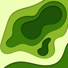 Image showing Abstract green 3d paper cut background