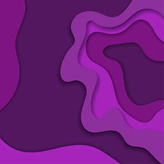 Image showing Abstract purple 3d paper cut background