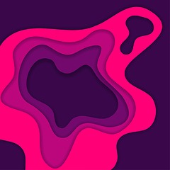 Image showing Abstract pink and purple 3d paper cut background