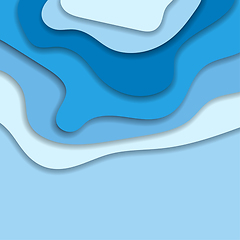 Image showing Abstract blue 3d paper cut background