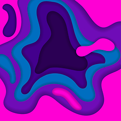 Image showing Abstract purple and blue 3d paper cut background