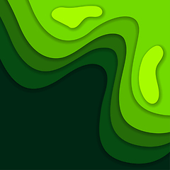 Image showing Abstract green 3d paper cut background