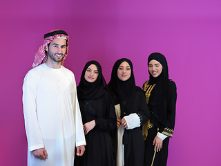 Image showing Portrait of young muslim people in traditional clothes