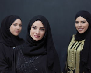 Image showing Portrait of Arab women wearing traditional clothes or abaya