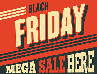 Image showing Black friday banner. Retro style.