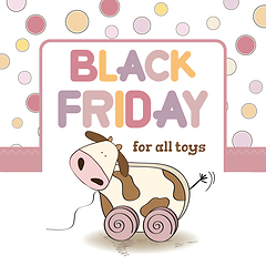 Image showing Black friday banner  for kids shop.