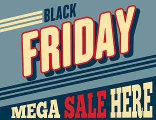 Image showing Black friday banner. Retro style.