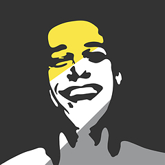 Image showing Happy man portrait. Vector silhouette