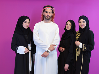 Image showing Portrait of young muslim people in traditional clothes