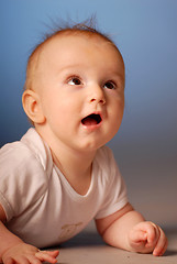 Image showing A very surprised little boy