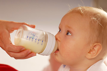 Image showing Baby during the drinking of milk