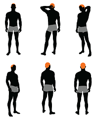 Image showing Set of men silhouette