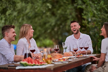 Image showing french dinner party on summer