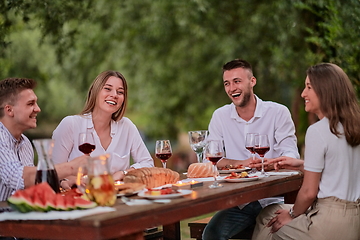 Image showing french dinner party on summer