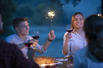 Image showing french dinner party on summer