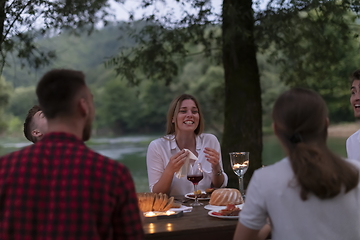 Image showing french dinner party on summer