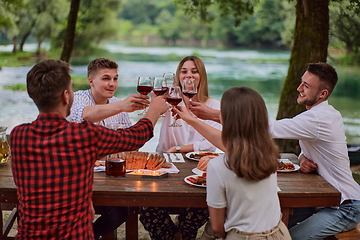 Image showing french dinner party on summer