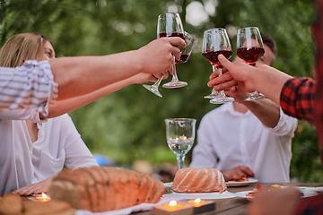 Image showing french dinner party on summer