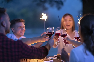 Image showing french dinner party on summer