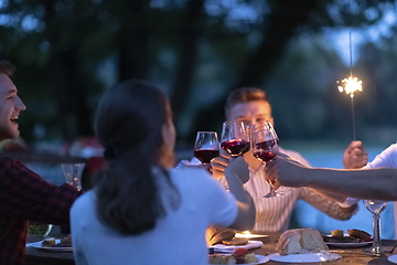 Image showing french dinner party on summer