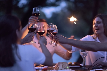 Image showing french dinner party on summer