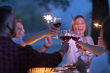 Image showing french dinner party on summer