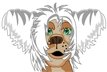 Image showing Vector illustration of the portrait chinese crested dogs