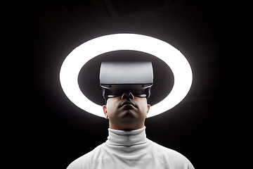 Image showing man in virtual reality headset or vr glasses