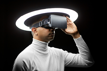 Image showing man in virtual reality headset or vr glasses