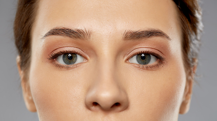 Image showing close up of beautiful young woman face and eyes