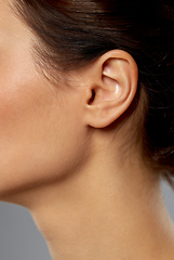 Image showing close up of young woman ear