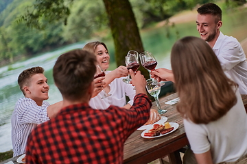 Image showing french dinner party on summer