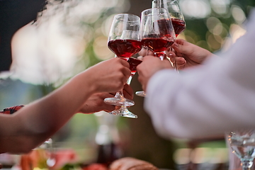 Image showing french dinner party on summer