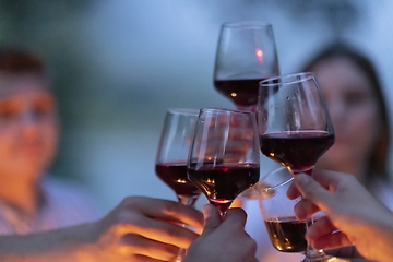 Image showing french dinner party on summer