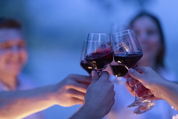 Image showing french dinner party on summer