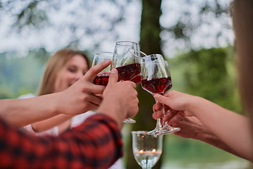 Image showing french dinner party on summer