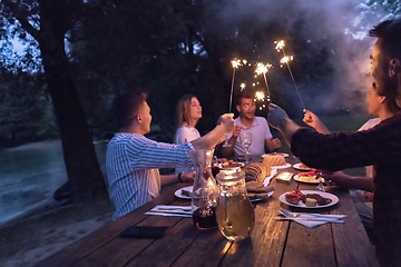 Image showing french dinner party on summer