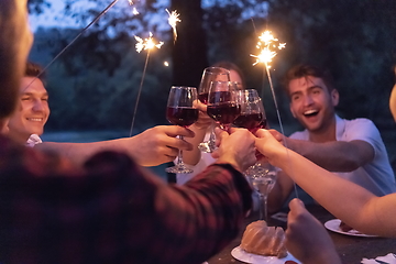 Image showing french dinner party on summer