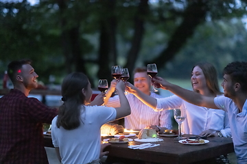 Image showing french dinner party on summer