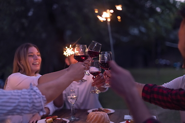 Image showing french dinner party on summer