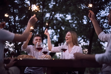 Image showing french dinner party on summer