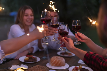 Image showing french dinner party on summer