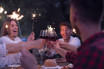 Image showing french dinner party on summer