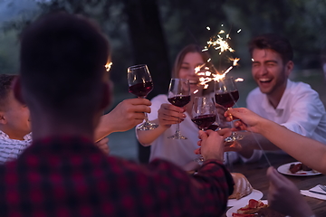 Image showing french dinner party on summer