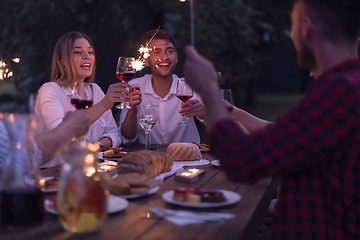 Image showing french dinner party on summer