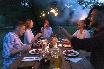 Image showing french dinner party on summer