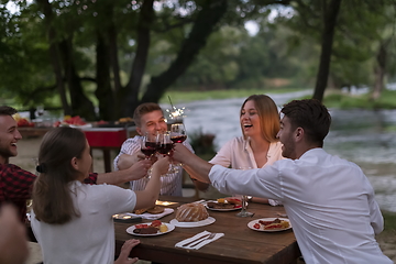 Image showing french dinner party on summer