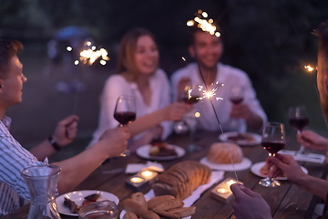 Image showing french dinner party on summer