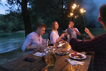 Image showing french dinner party on summer