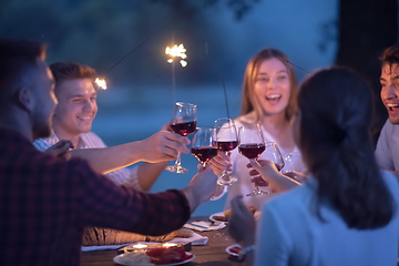 Image showing french dinner party on summer